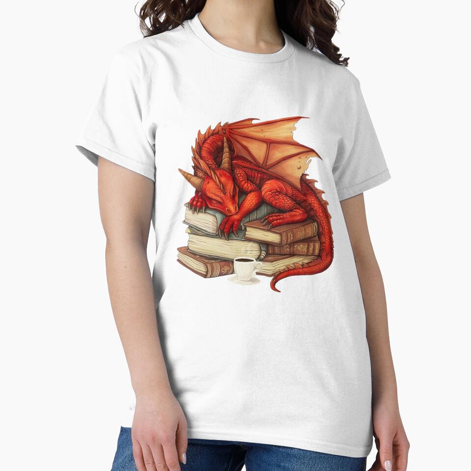 Red Dragon And Books by TheAnimalZ00 T-Shirts, Hoodie, Sweatshirt | BlankRebels.com (Image 2)