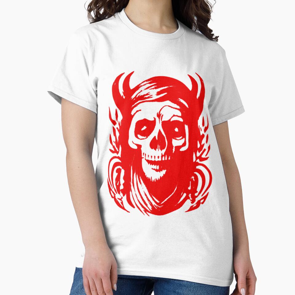 Red Horned Demon Skull by margaridroso T-Shirts, Hoodie, Sweatshirt | BlankRebels.com (Image 2)