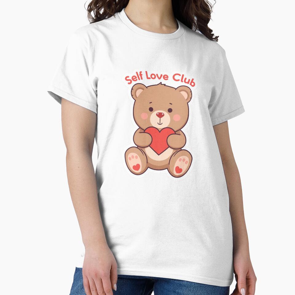 Self Love Club Cute Teddy Bear Heart Design by Shanker-studio T-Shirts, Hoodie, Sweatshirt | BlankRebels.com (Image 2)