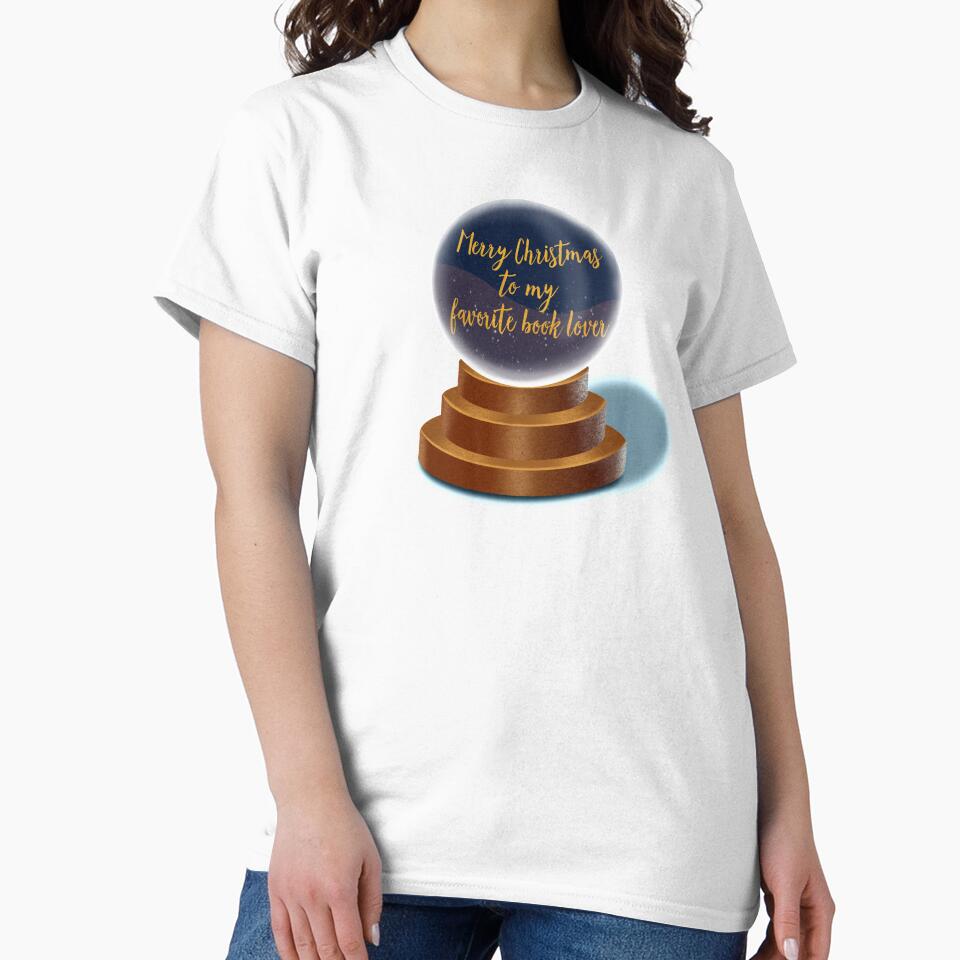 Merry Christmas Card Book Lover Snowglobe Design by shoppingwithG T-Shirts, Hoodie, Sweatshirt | BlankRebels.com (Image 2)