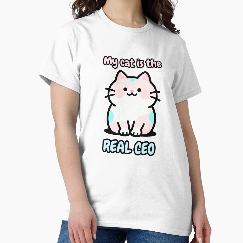 My Cat Is the Real CEO – Funny Cat Humor Design by CatVibesStudio T-Shirts, Hoodie, Sweatshirt | BlankRebels.com (Image 2)