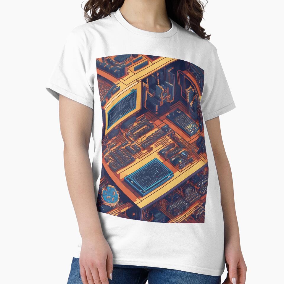 Pixel Circuit Dreams – Abstract Motherboard Digital Art by Esterlane T-Shirts, Hoodie, Sweatshirt | BlankRebels.com (Image 2)