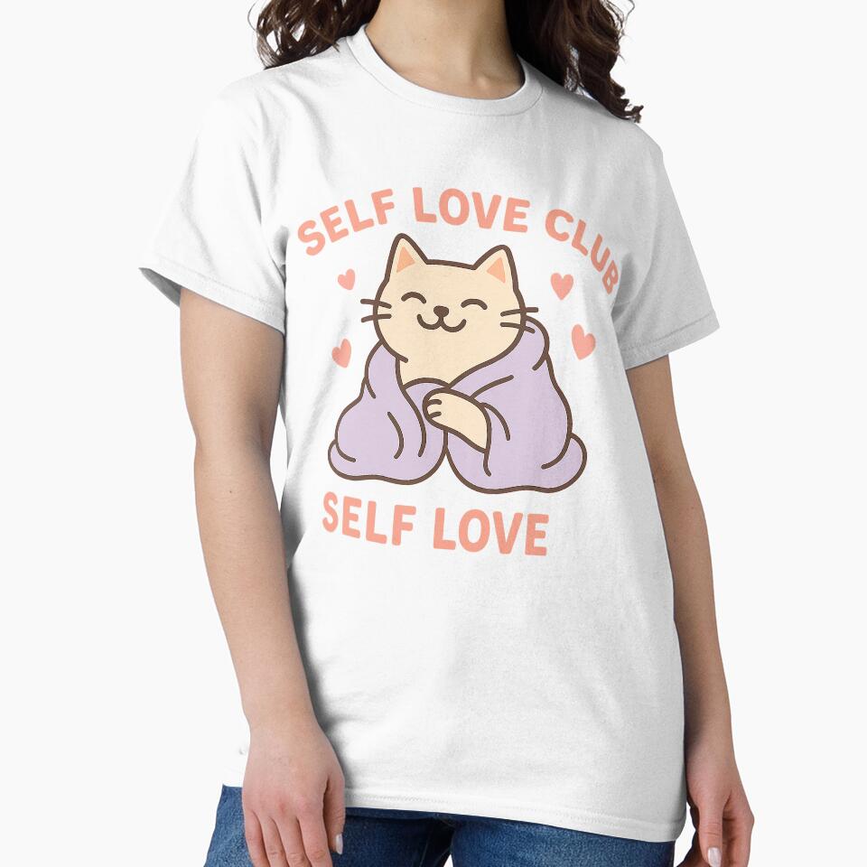 Self Love Club Cat – Cozy Blanket Meme by GoodVibeZoo T-Shirts, Hoodie, Sweatshirt | BlankRebels.com (Image 2)