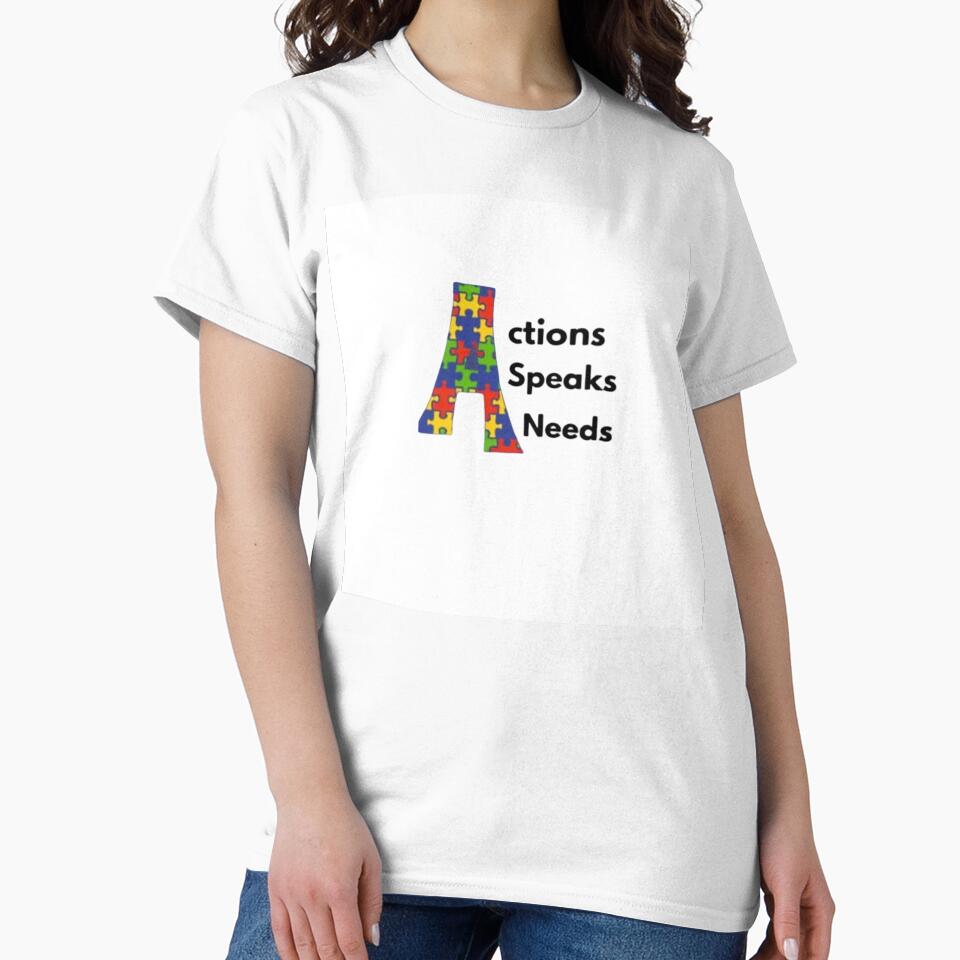 Action Speaks Needs – Autism Acceptance & Neurodiversity Advocate Design by TheInclusion T-Shirts, Hoodie,... (Image 2)