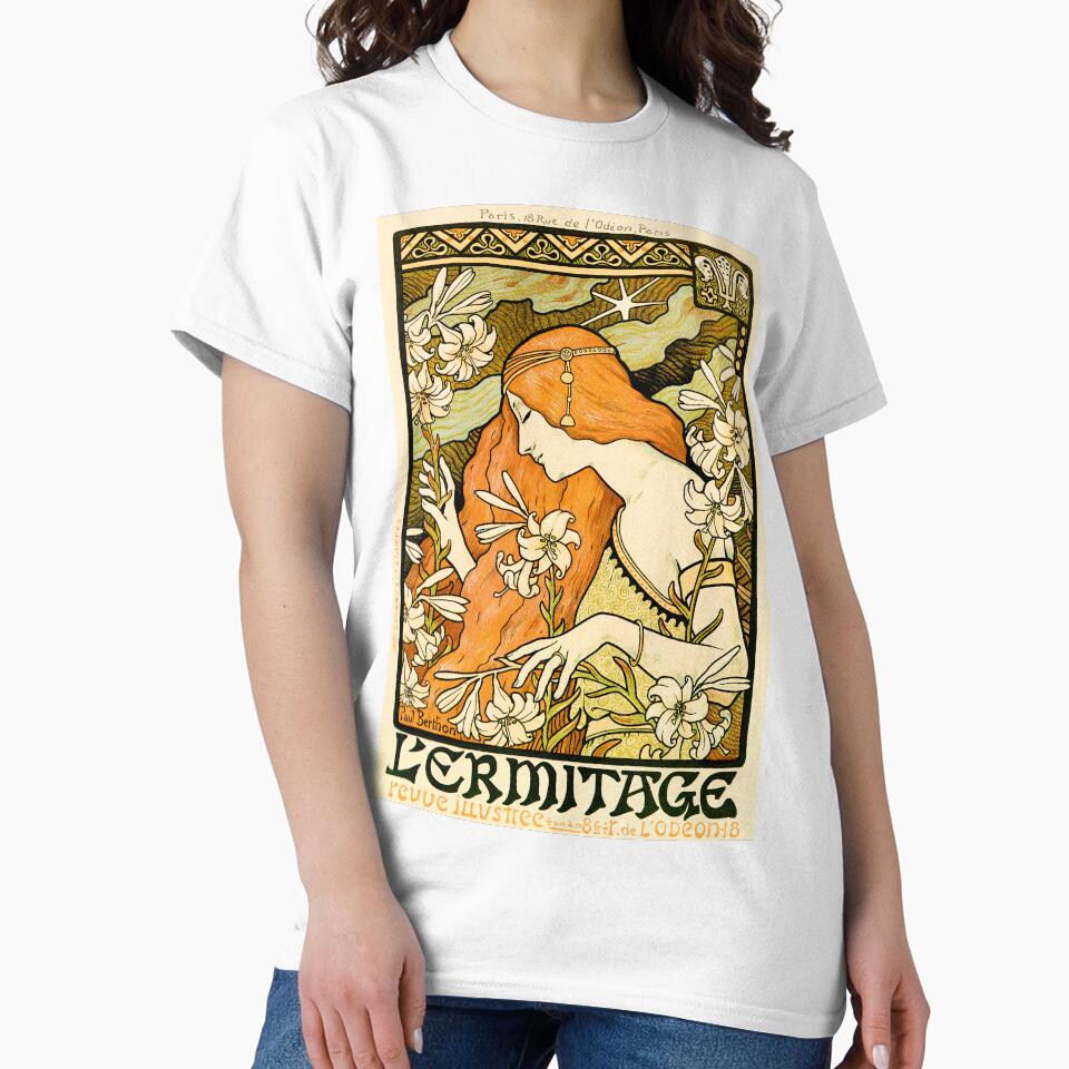 Revue L 'ERMITAGE Paul Berthon 1897 French Artist Art Nouveau Lithograph T-Shirts, Hoodie, Sweatshirt
