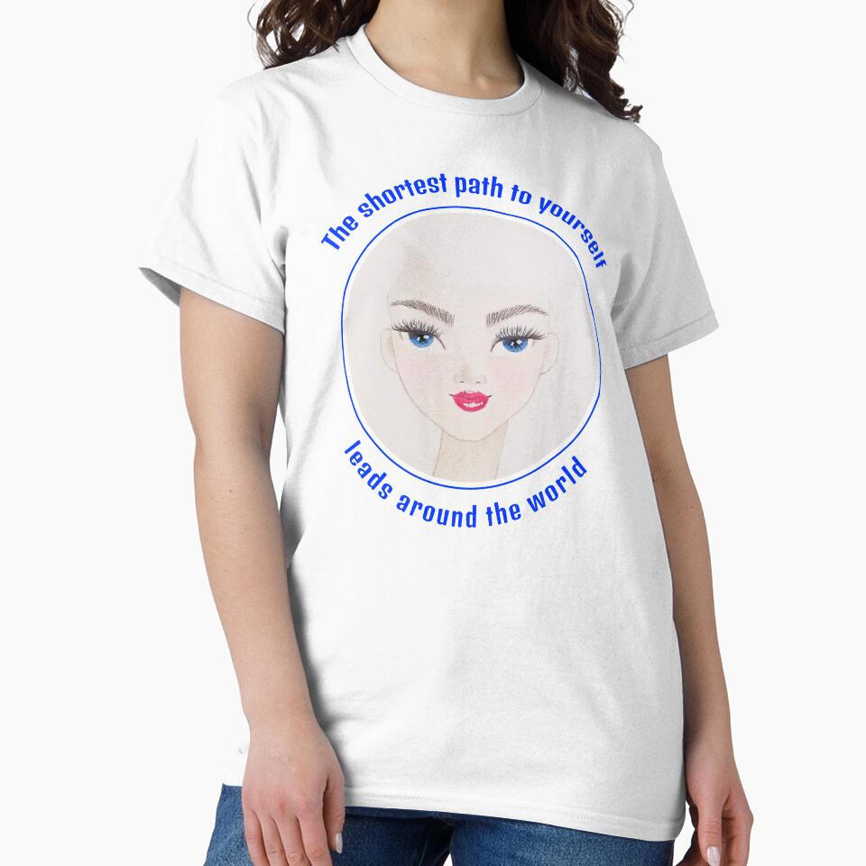 "The shortest path to yourself" cute travel design by CoolCleverCute by CoolCleverCute T-Shirts, Hoodie, Sweatshirt (Image 2)