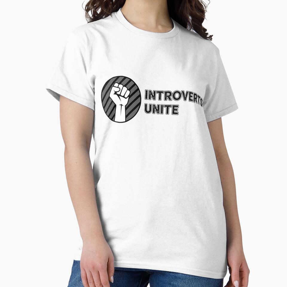 FUNNY QUOTES Introverts Unite – Vintage Fist Retro Introvert Statement Design by C3J7 T-Shirts, Hoodie, Sweatshirt (Image 2)