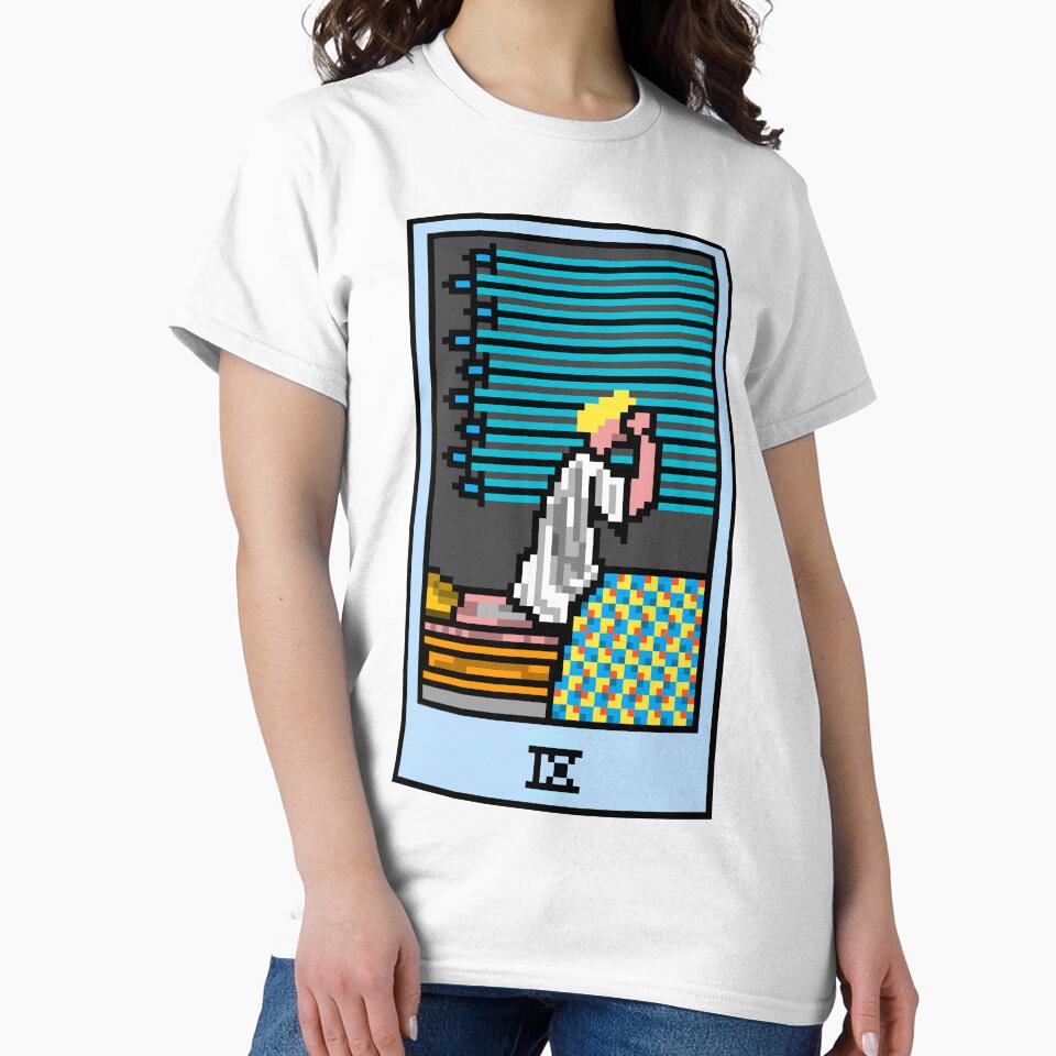 Wait Is This Pixel Art Tarot? Yellow Minor Arcana 'Nine Swords' ( Stickers Other Accessories) T-Shirts, Hoodie, Sweatshirt
