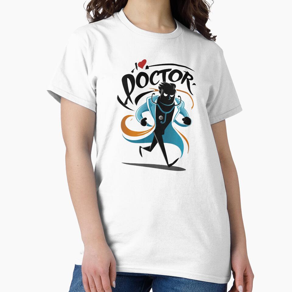 I Love Doctor With Illustration by Itsheartshop T-Shirts, Hoodie, Sweatshirt | BlankRebels.com (Image 2)