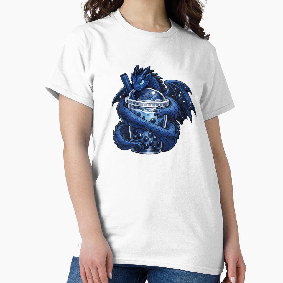 Midnight Blue Dragon Bubble Tea – Fantasy Dragon Boba Art by Reminixi T-Shirts, Hoodie, Sweatshirt (Image 2)
