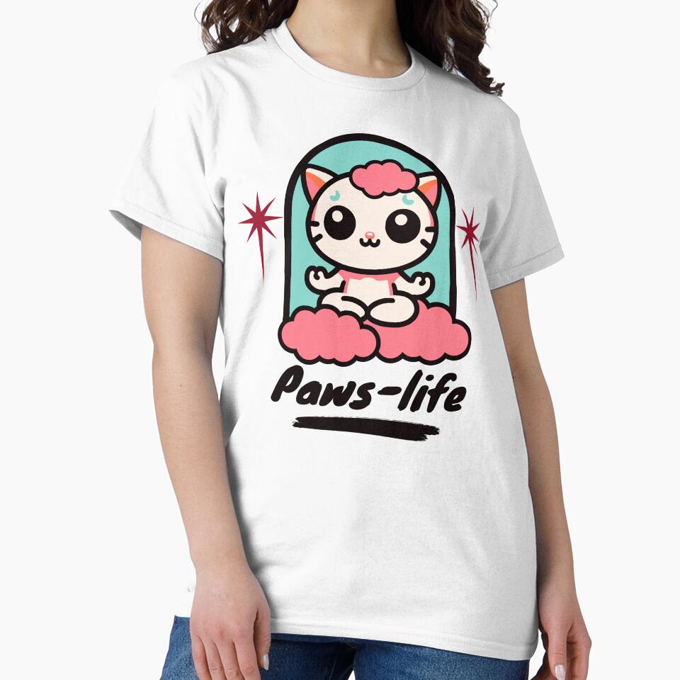 Paws-Life – Cute Meditating Cat Yoga Design by onlin3boutiqu3 T-Shirts, Hoodie, Sweatshirt | BlankRebels.com (Image 2)