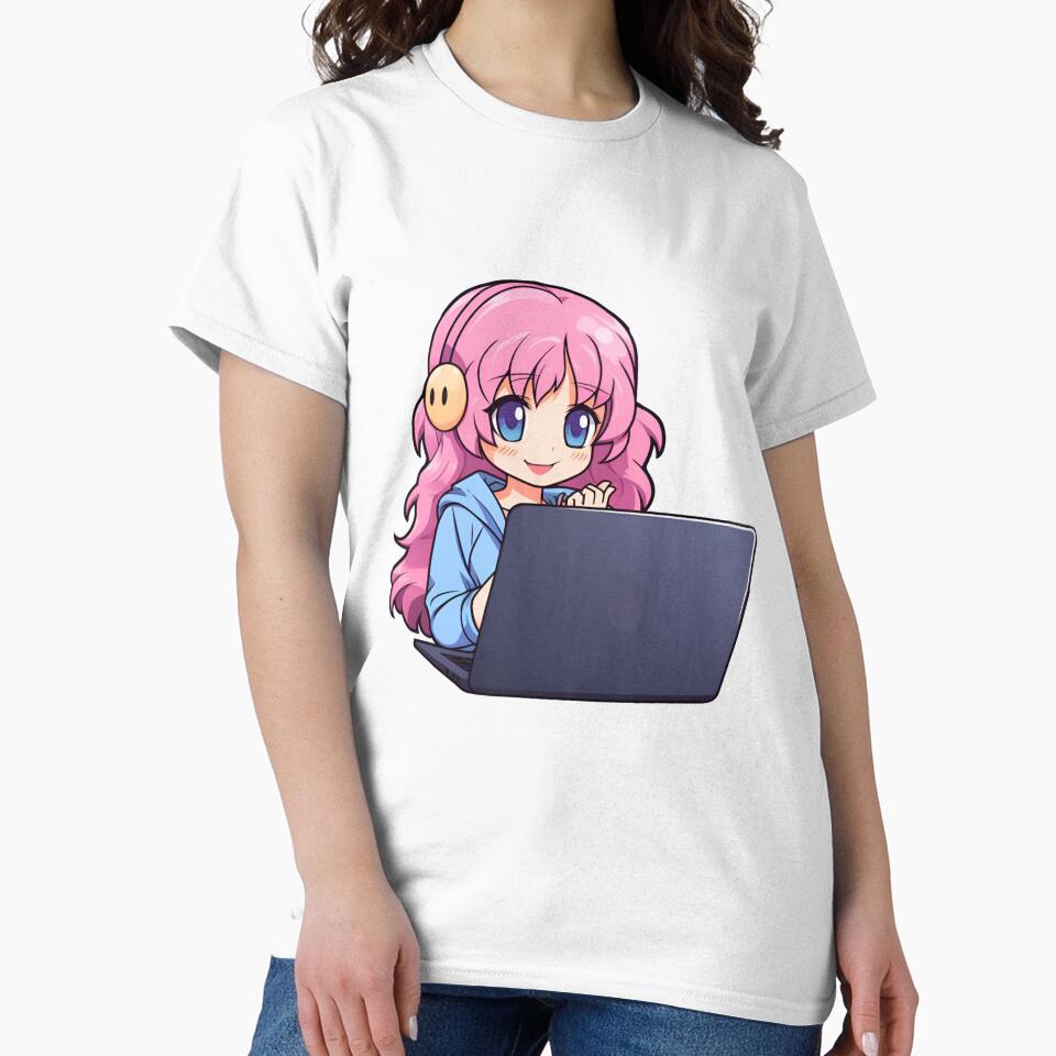 Cute Anime Girl With Laptop by Uryummypie