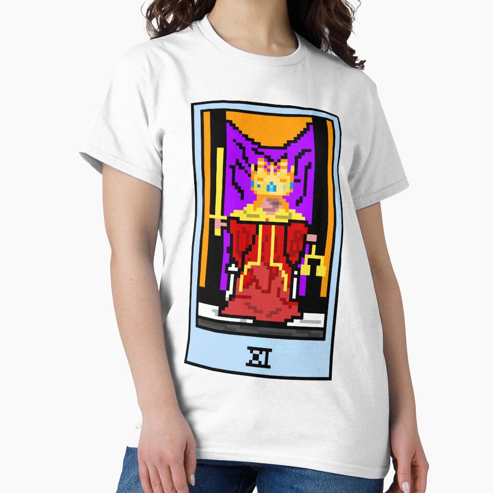 Wait Is This Pixel Art Tarot? White Major Arcana 'Justice' ( Stickers Other Accessories) T-Shirts, Hoodie, Sweatshirt