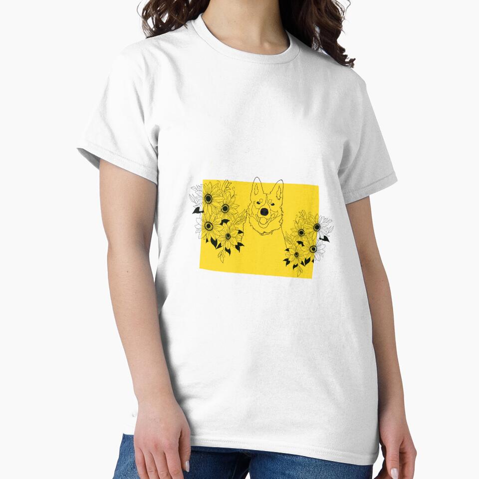 Cattle Dog Line Art with Sunflowers by Grey-Lilly T-Shirts, Hoodie, Sweatshirt | BlankRebels.com (Image 2)
