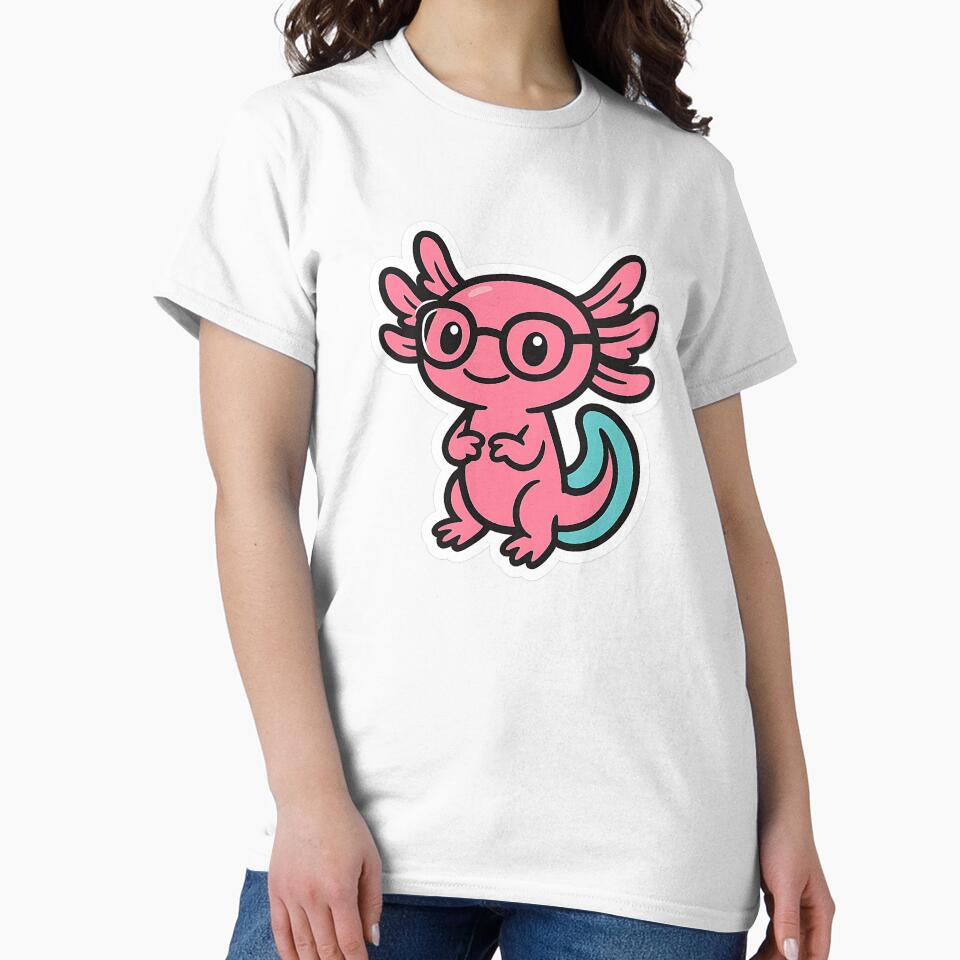 Nerdy Axolotl by Anime and 90s Style T-Shirts, Hoodie, Sweatshirt | BlankRebels.com (Image 2)
