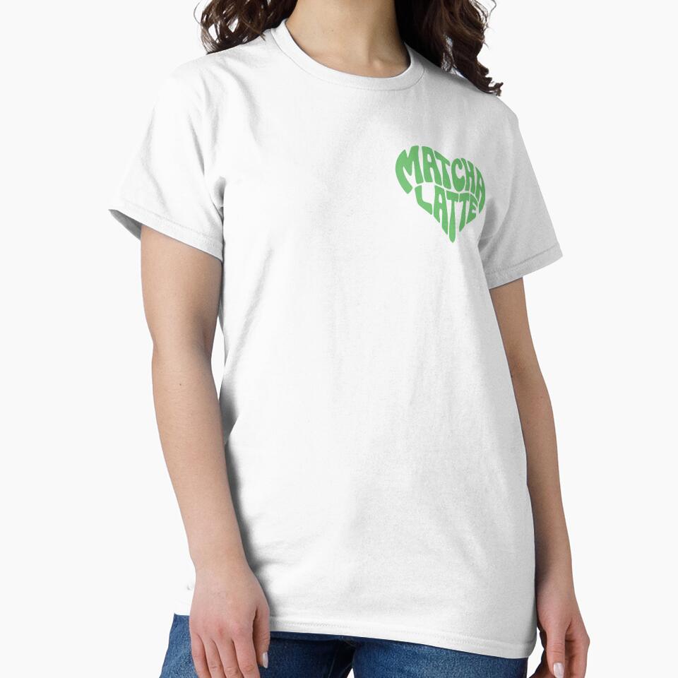 Green Matcha Latte Heart Retro Aesthetic by emmjott T-Shirts, Hoodie, Sweatshirt | BlankRebels.com (Image 2)