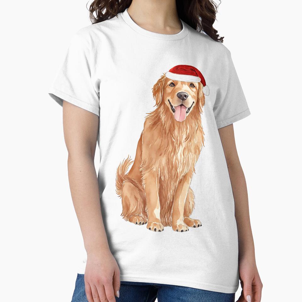 Golden Retriever Christmas Tree Dog Puppy Watercolor by Magnolia Valley Art T-Shirts, Hoodie, Sweatshirt (Image 2)