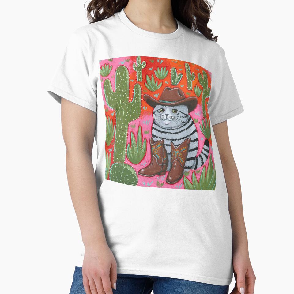 Chonky Cowboi Cat by KilkennyCat Art T-Shirts, Hoodie, Sweatshirt | BlankRebels.com (Image 2)