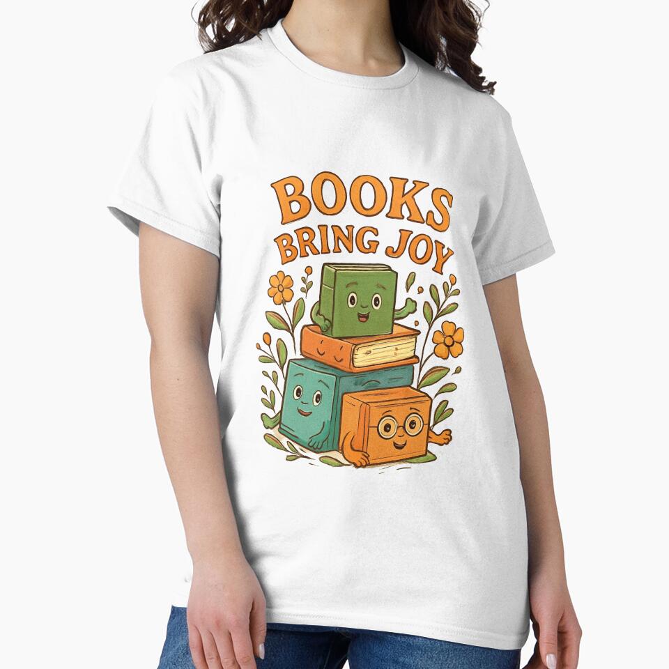Books Bring Joy – Cute Book Lover Design by GreenArtMA T-Shirts, Hoodie, Sweatshirt | BlankRebels.com (Image 2)
