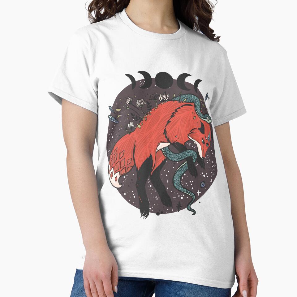 Jumping Fox With Snake And Gemstones by cellsdividing T-Shirts, Hoodie, Sweatshirt | BlankRebels.com (Image 2)