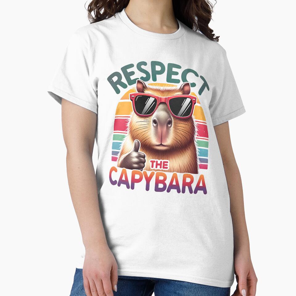 Respect the Capybara – Funny Capybara Retro Animal Humor by GiftsCreek T-Shirts, Hoodie, Sweatshirt (Image 2)