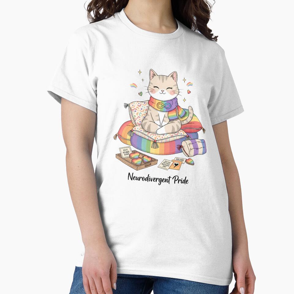 Neurodivergent Pride Rainbow Cat Infinity Symbol by DESIGNPP T-Shirts, Hoodie, Sweatshirt | BlankRebels.com (Image 2)