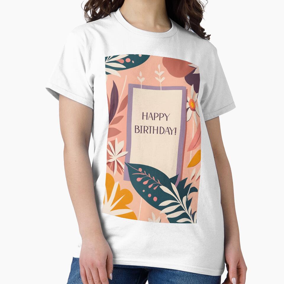 Wishing Happy Birthday with minimalist boho floral by EmeraldeaArt T-Shirts, Hoodie, Sweatshirt | BlankRebels.com (Image 2)
