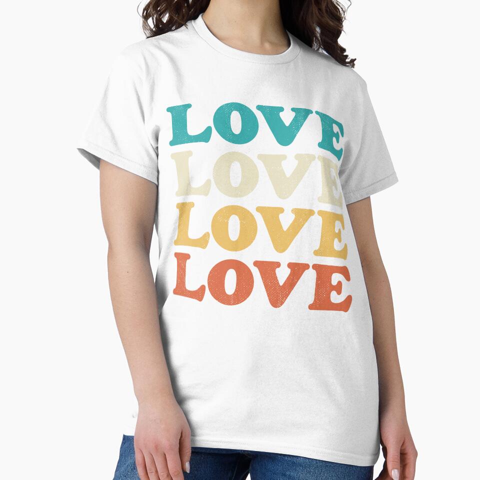 70s Love Retro Distressed Repeat Type by NataliePaskell T-Shirts, Hoodie, Sweatshirt | BlankRebels.com (Image 2)