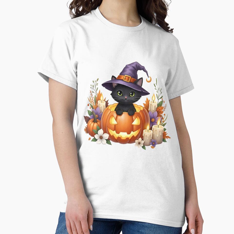 Halloween Cat PNG | Spooky Cute Black Cat Design by Ellen'Studio T-Shirts, Hoodie, Sweatshirt | BlankRebels.com (Image 2)