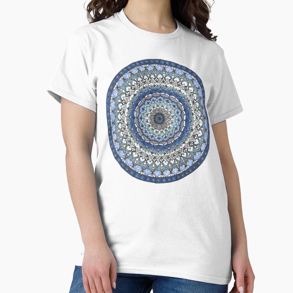 Blue Moody Mandala by trobertsonart T-Shirts, Hoodie, Sweatshirt | BlankRebels.com (Image 2)
