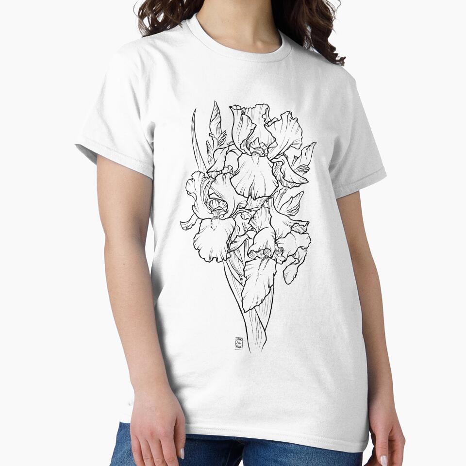 Irises - Black Line by Mar del Valle T-Shirts, Hoodie, Sweatshirt | BlankRebels.com (Image 2)