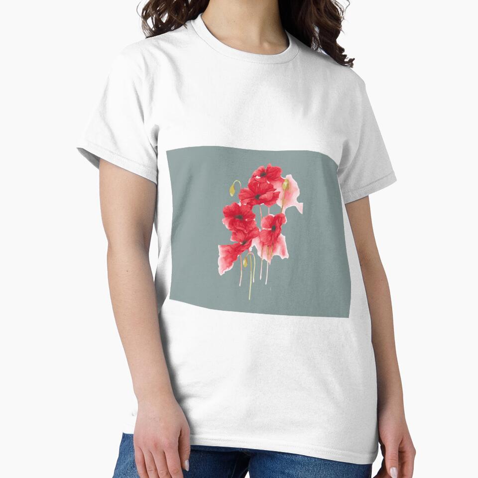 aesthetic red flower by Uzma Mahyudin T-Shirts, Hoodie, Sweatshirt | BlankRebels.com (Image 2)