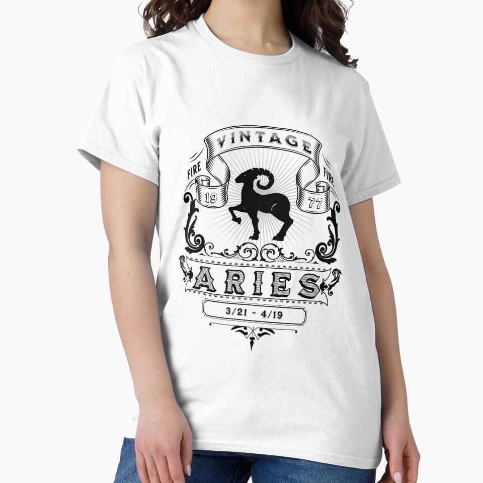 The Zodiac Sign of Aries Black and White 1977 by rhombusOnion T-Shirts, Hoodie, Sweatshirt | BlankRebels.com (Image 2)