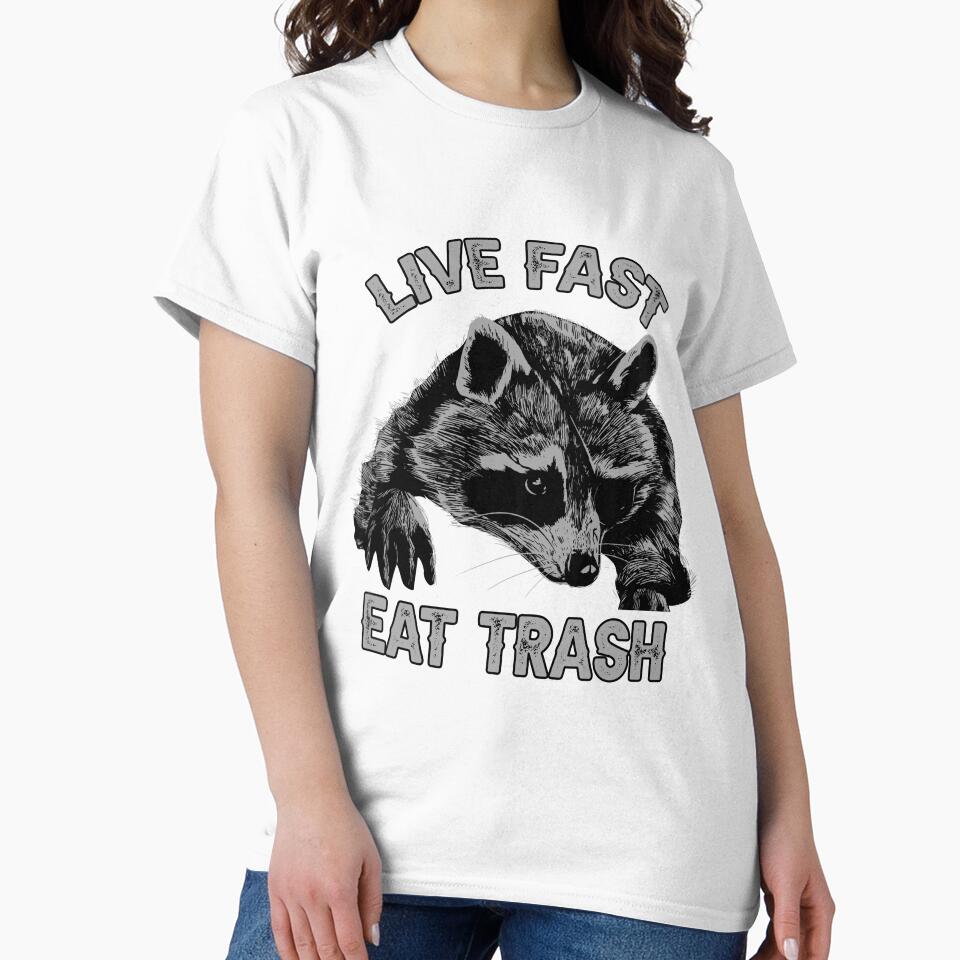 Live Fast Eat Trash Raccoon Sunset by jie lin T-Shirts, Hoodie, Sweatshirt | BlankRebels.com (Image 2)