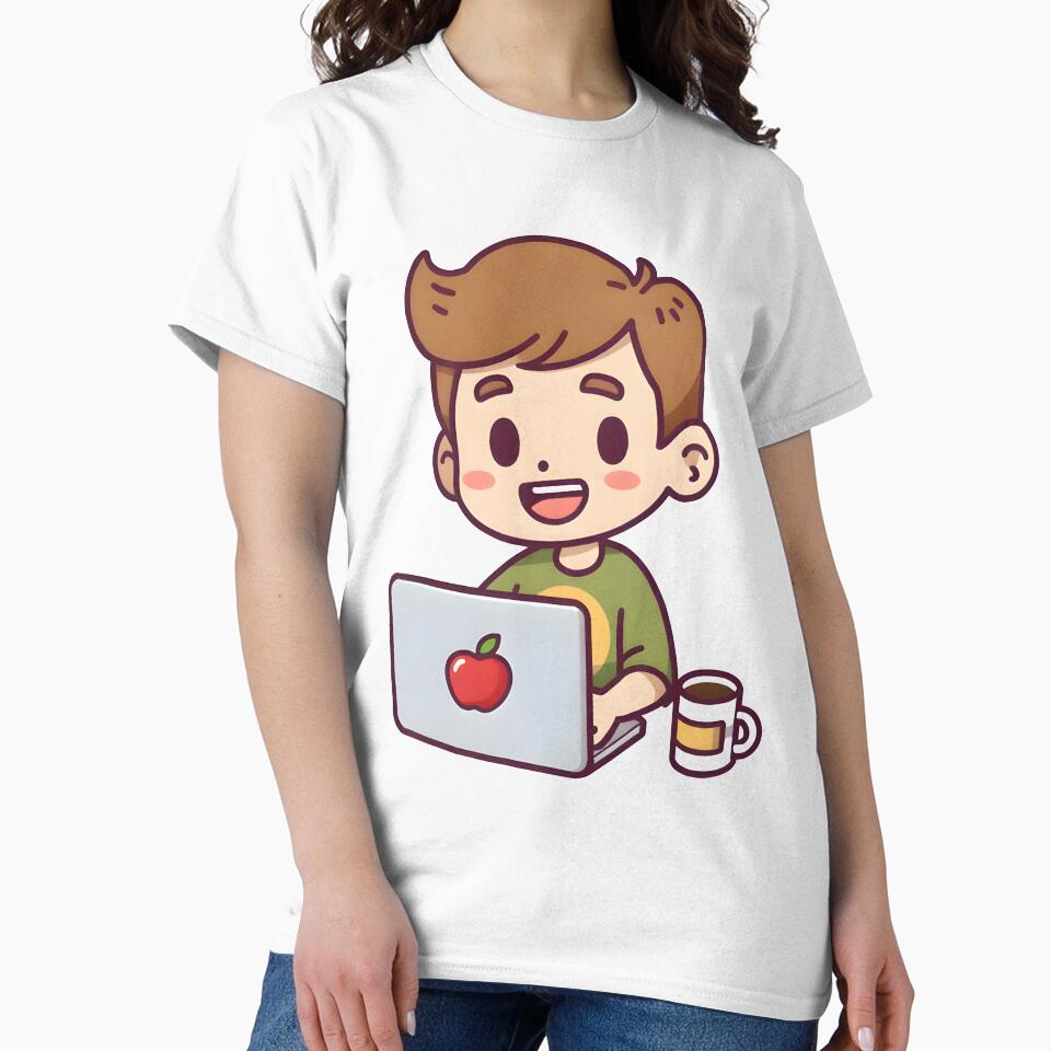 Coffee & Code – Cute Programmer Cartoon Illustration by Trendymart-shop T-Shirts, Hoodie, Sweatshirt (Image 2)