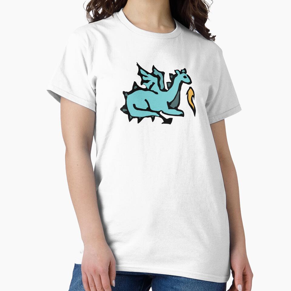 Cute Little Dragon With Fire (Blue) by bassoongirl123 T-Shirts, Hoodie, Sweatshirt | BlankRebels.com (Image 2)