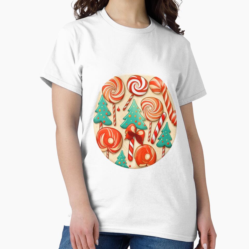 Christmas Candy Lollipop Sticker by NicolasGlowArt T-Shirts, Hoodie, Sweatshirt | BlankRebels.com (Image 2)