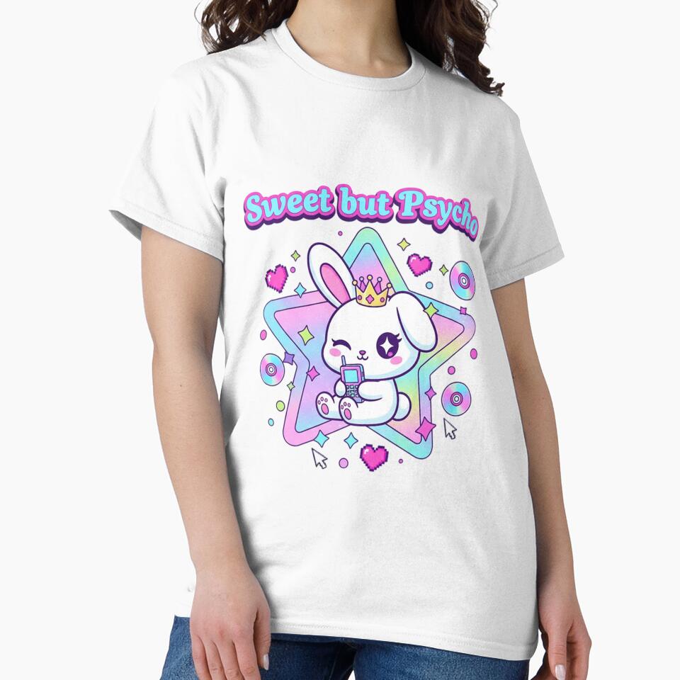 Sweet but Psycho – Kawaii Bunny Y2K Aesthetic by SaicoGN T-Shirts, Hoodie, Sweatshirt | BlankRebels.com (Image 2)