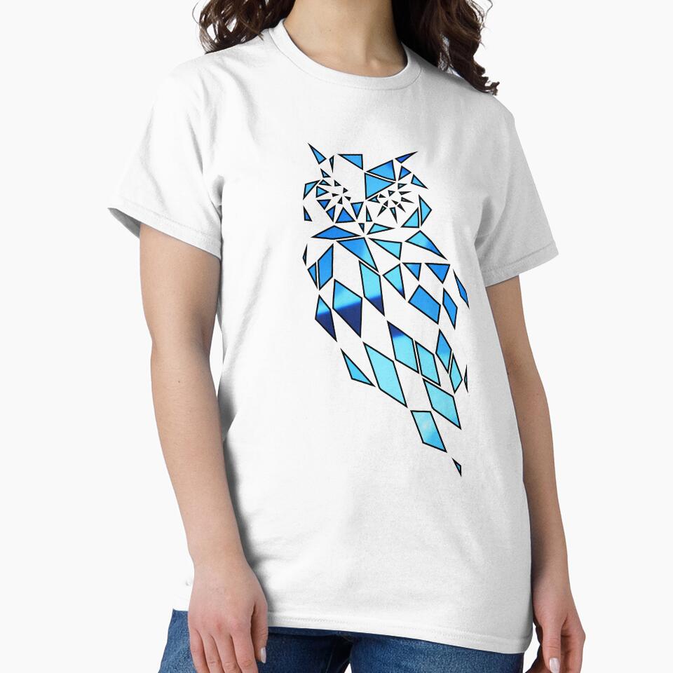 Stained Glass Lost Owl in Blue by KineticZen