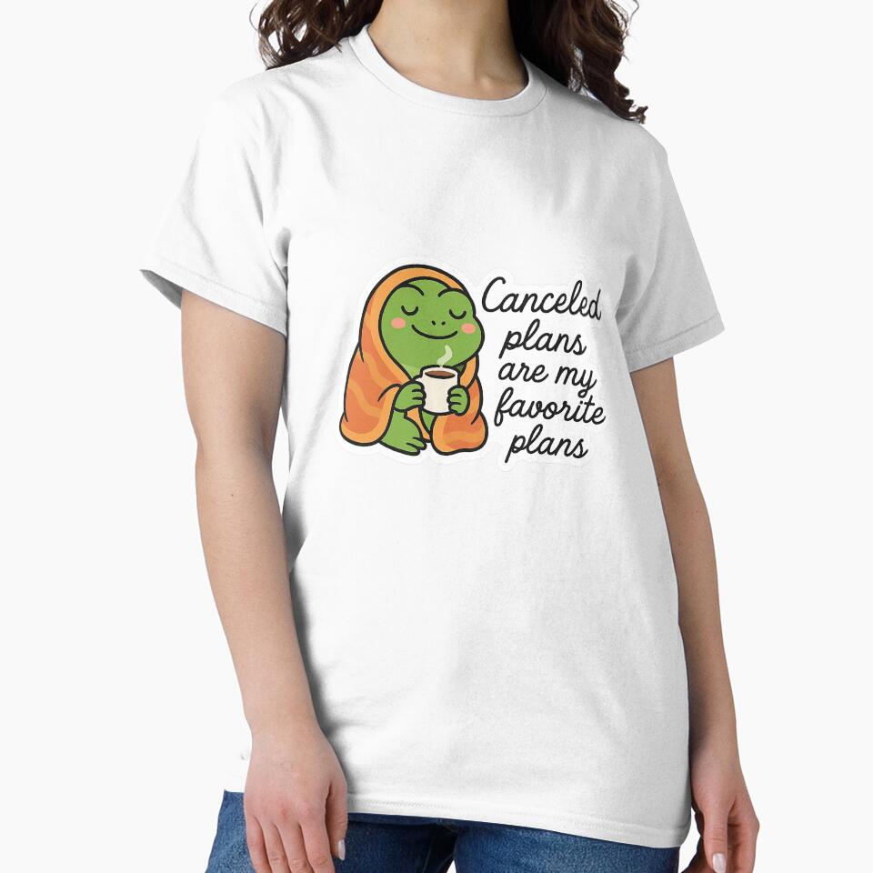 Cancelled Plans – Cozy frog in Introvert Mood Design by printplaneten T-Shirts, Hoodie, Sweatshirt (Image 2)