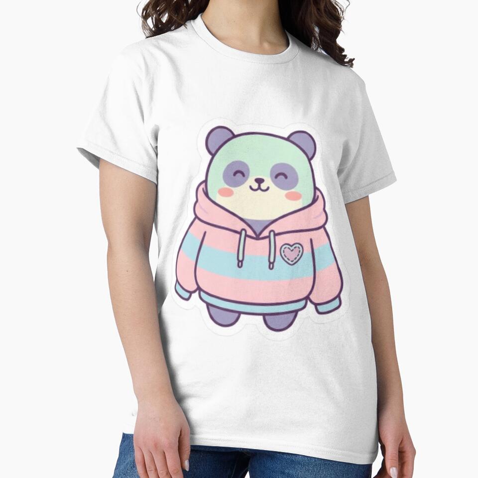 Cute Panda in Hoodie | Kawaii Cartoon Panda Sticker & T-Shirt Design by Chuahan_Arts Sweatshirt | BlankRebels.com (Image 2)