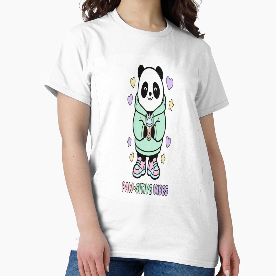 Cute Panda in Hoodie – Kawaii Cartoon Animal Illustration by Chuahan_Arts T-Shirts, Sweatshirt | BlankRebels.com (Image 2)