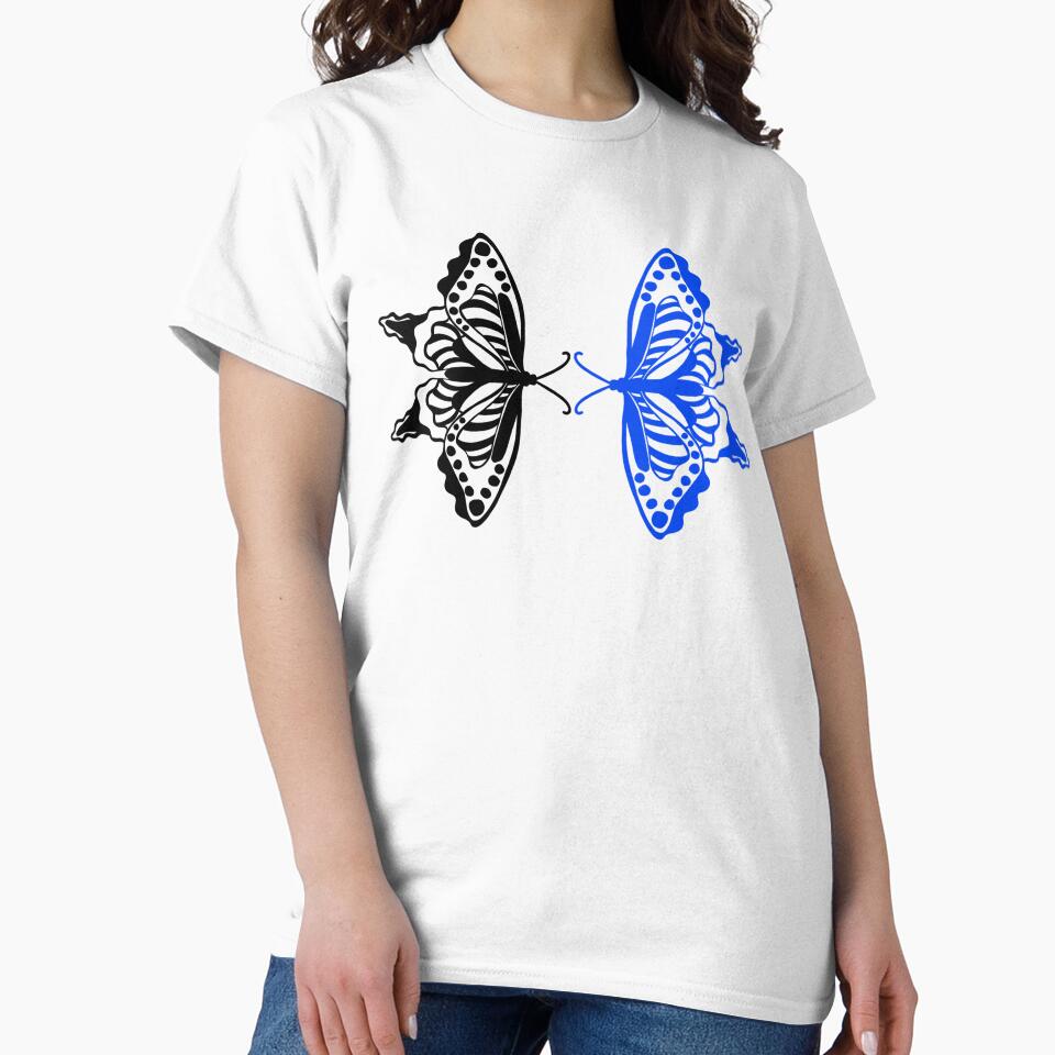 Black and Royal Blue Butterflies by ONLINE DISTRICT T-Shirts, Hoodie, Sweatshirt | BlankRebels.com (Image 2)