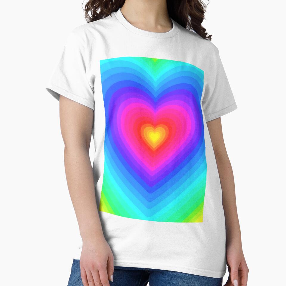 Aesthetic y2k neon rainbow hearts by Angela Wong T-Shirts, Hoodie, Sweatshirt | BlankRebels.com (Image 2)
