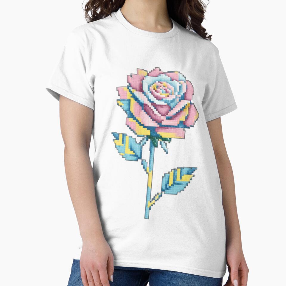 8-Bit Pink Rose by Planthem