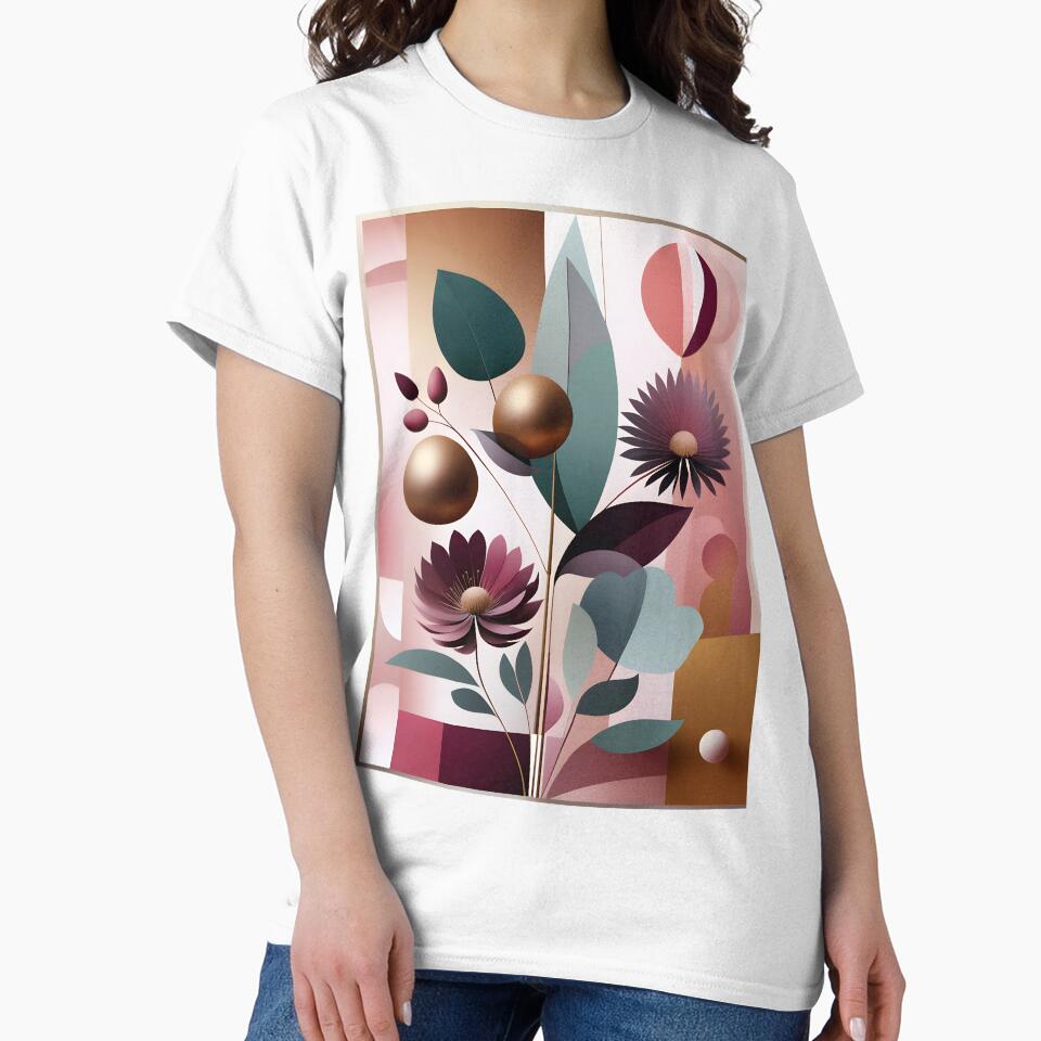 Mid Century Modern Abstract Botanical  Floral Pattern  Berry, Gold #1 by Prints and Lifestyle T-Shirts, Hoodie,... (Image 2)