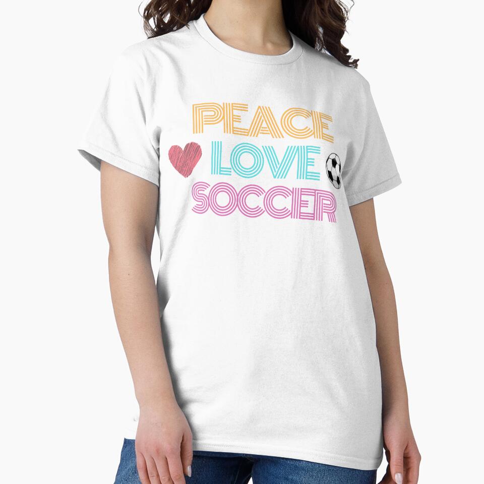 Peace Love Soccer (Retro Neon Lines) by ami.creations