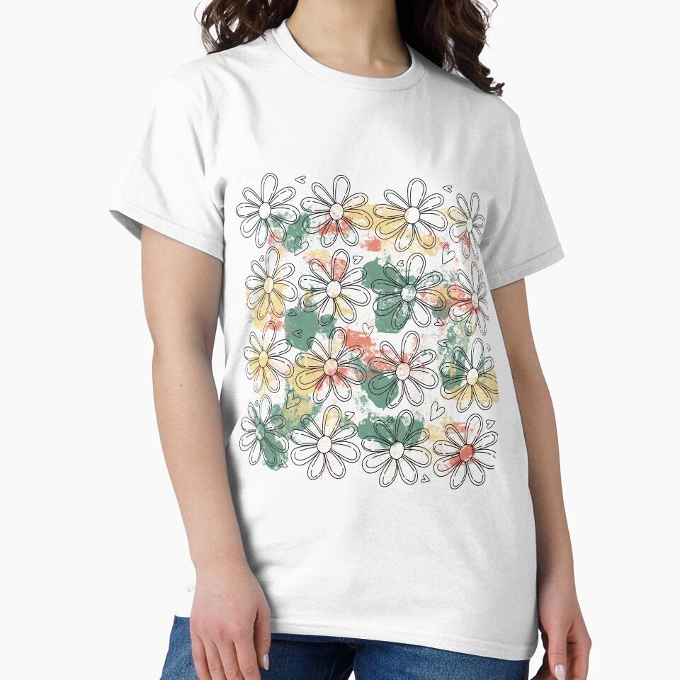Paint splat daisy doodle by eaconley T-Shirts, Hoodie, Sweatshirt | BlankRebels.com (Image 2)