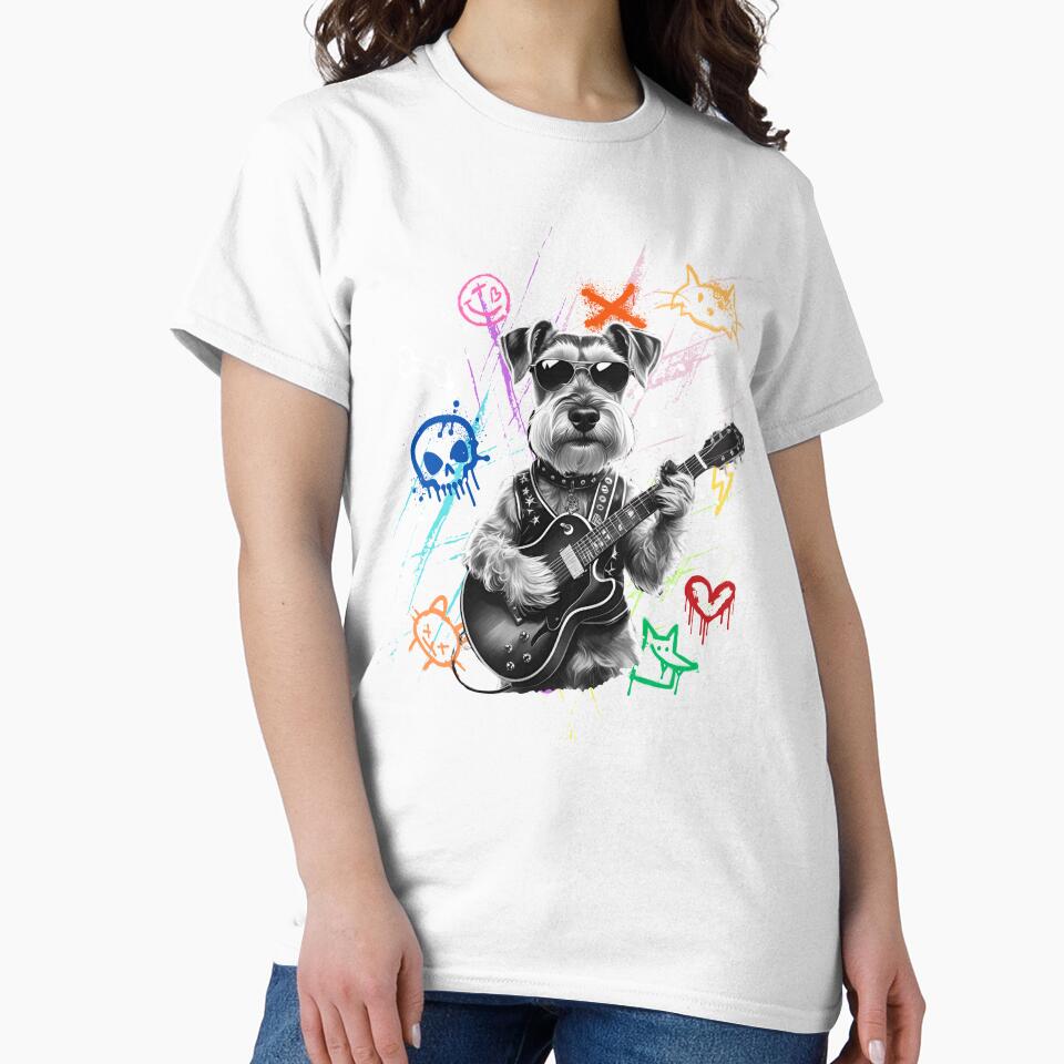 Schnauzer Dog Funny Rockstar Rock and Roll Novelty by TheBarkSide T-Shirts, Hoodie, Sweatshirt | BlankRebels.com (Image 2)