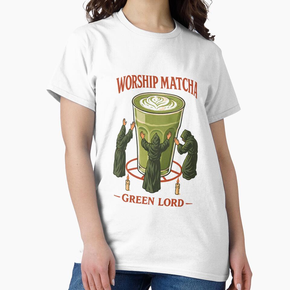 Worship Matcha – Green Lord Retro Design by Everyday shop | Creativity first | Eastern Europe Style T-Shirts,... (Image 2)